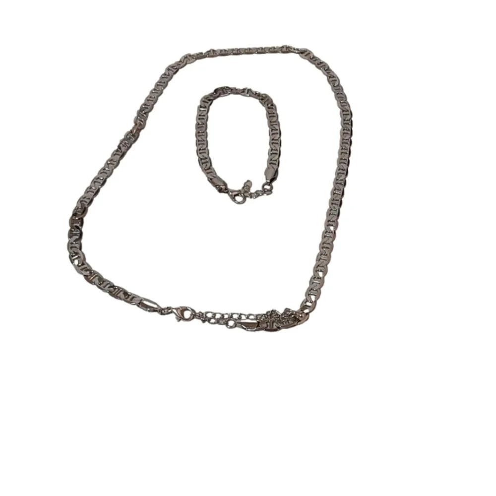CUBAN LINK CHAIN SET‎ SILVER